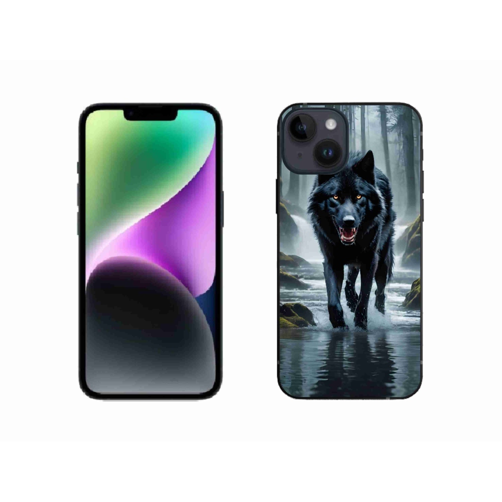 Zselés borítás mmCase iPhone 14 készülékhez - fekete farkas
