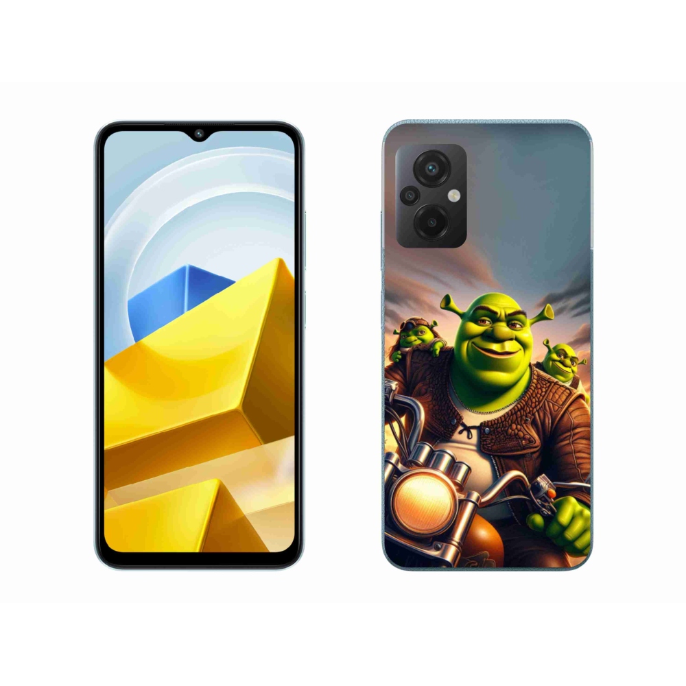 Gél borítás mmCase a Xiaomi Poco M5 4G-hez - Shrek egy motorkerékpáron