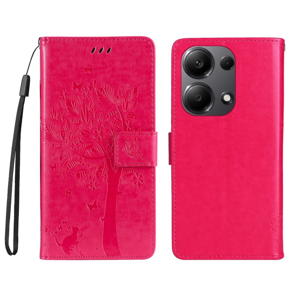 Fák könyv tokja Xiaomi Redmi Note 13 Pro 4G/Poco M6 Pro - rózsaszínű