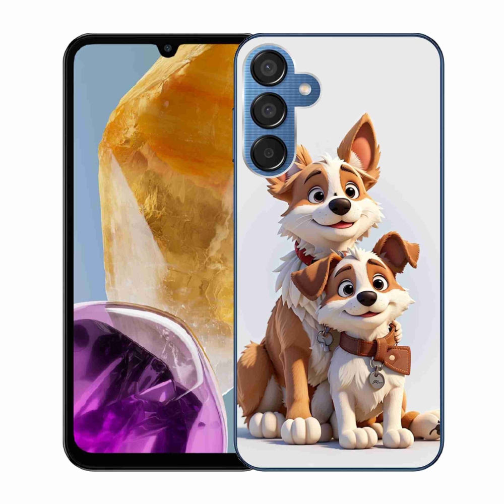 Gél védőhuzat mmCase Samsung Galaxy M15 5G - rajzoló kutyákhoz