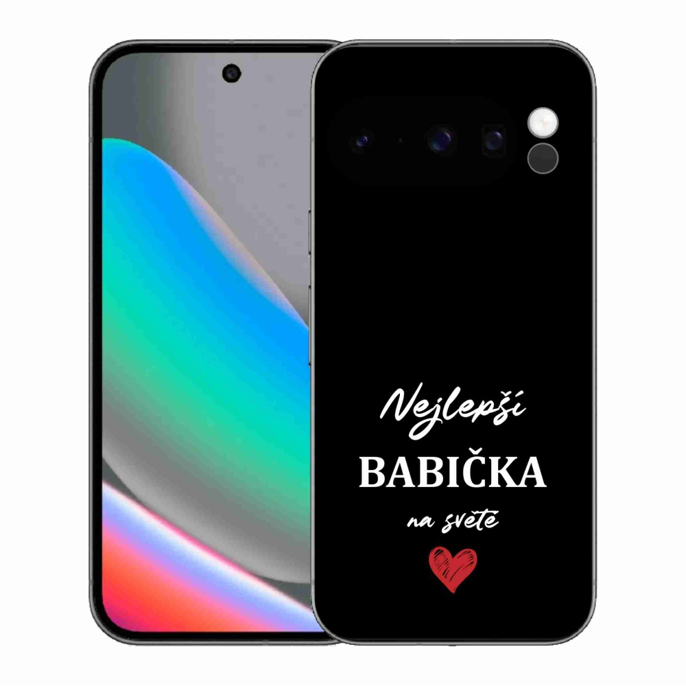Gél borítás mmCase a Google Pixel 10 Pro készülékhez - Best Grandma 1 fekete háttérrel