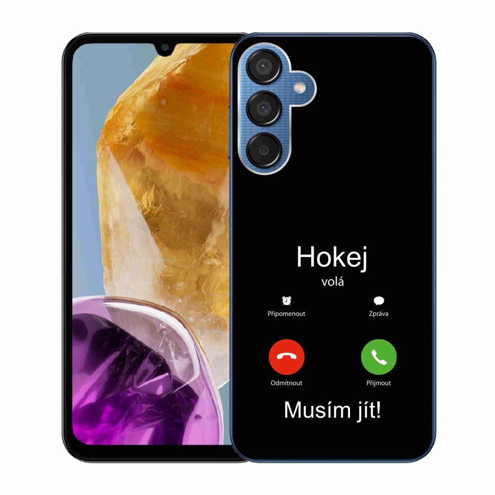 Gél borító mmCase Samsung Galaxy M15 5G - hoki hívások fekete háttérrel