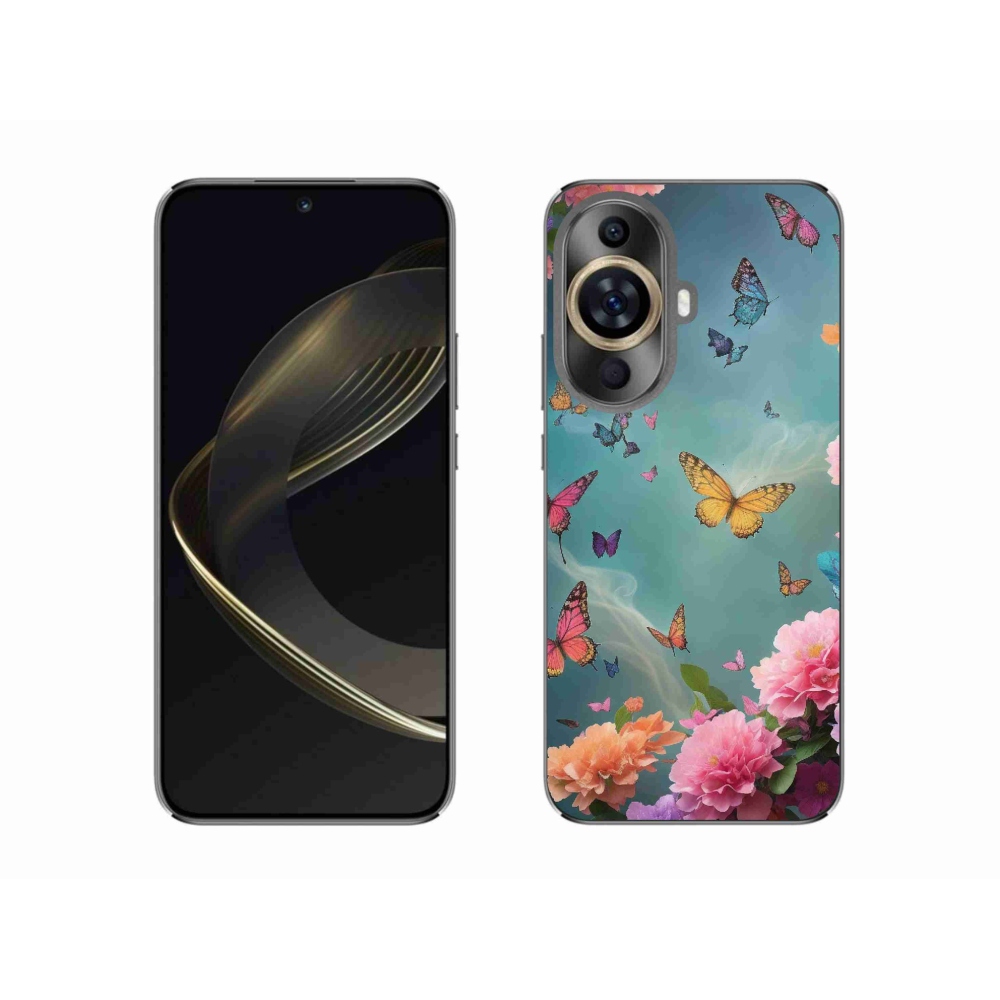 Gél borító mmCase a Huawei Nova 11-en - színes virágok és pillangók