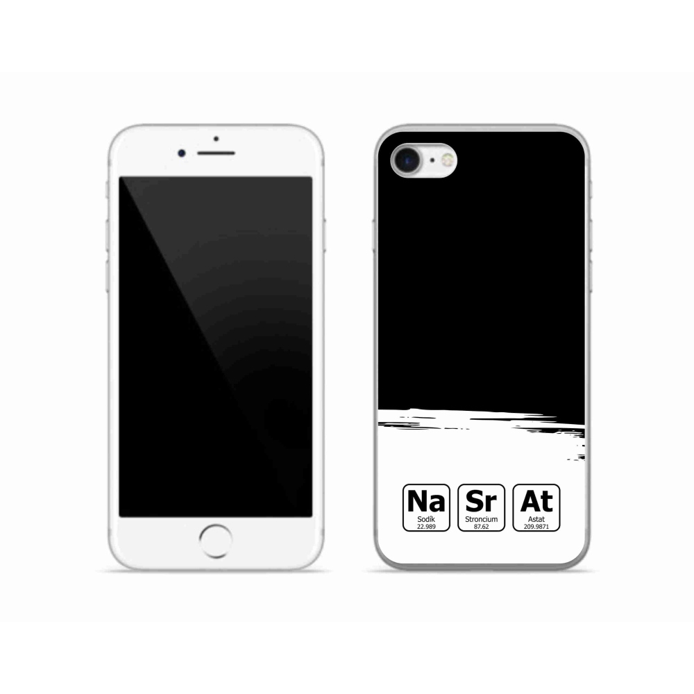Gél borítás mmCase iPhone SE (2020) - kémiai elemek fehér és fekete háttérrel
