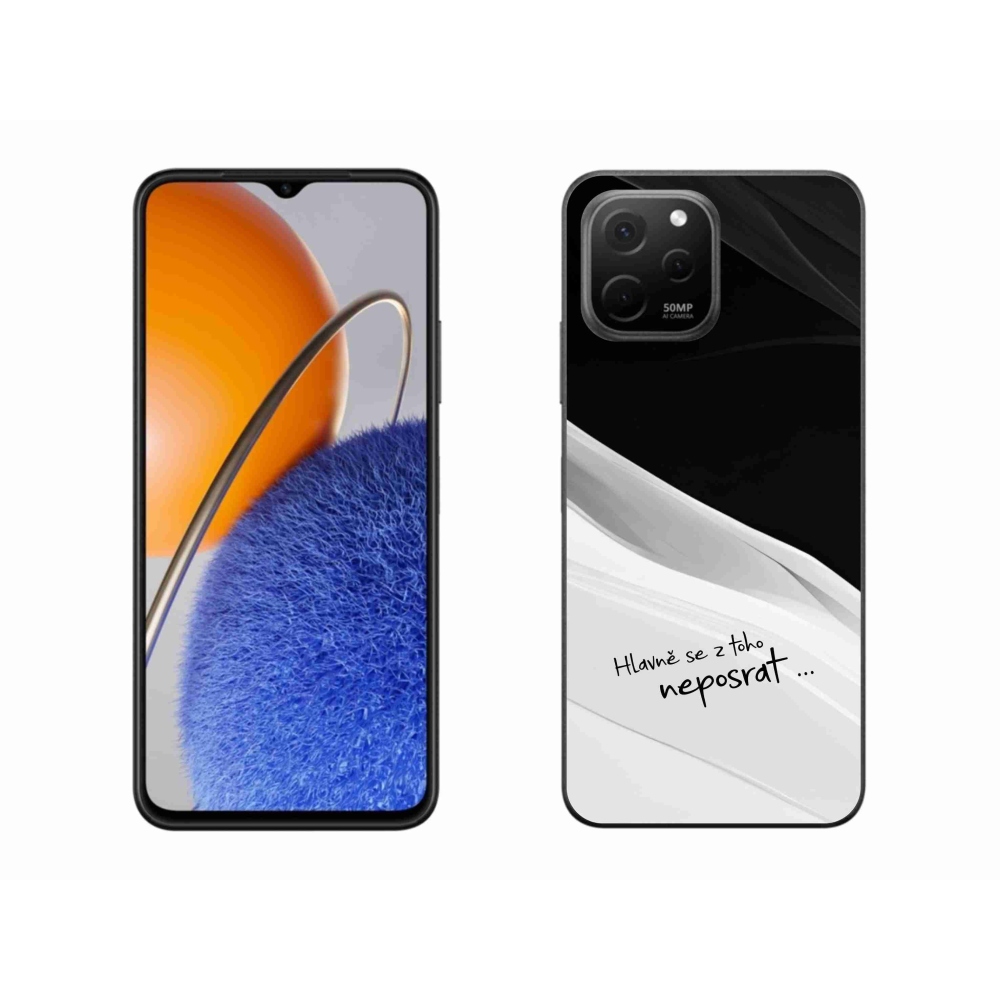Gél borító mmCase a Huawei Nova Y61-hez - vicces szöveg 13 fehér és fekete háttérrel