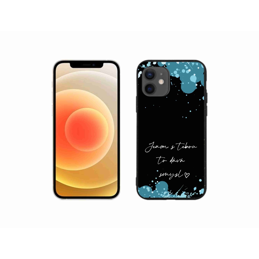 Gél borítás mmCase iPhone 12 mini készülékhez - szerelmes szöveg fekete háttérrel