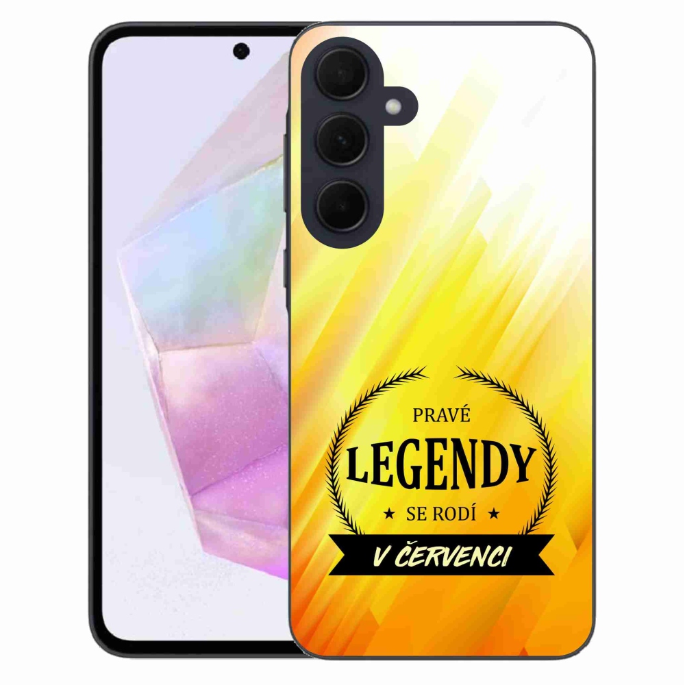 Gél borítás mmCase Samsung Galaxy A35 5G - Legends in July sárga háttérrel
