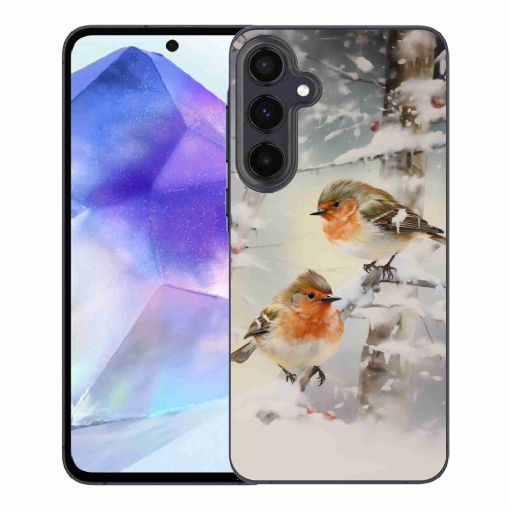 Gél borítás mmCase Samsung Galaxy A55 5G - madarak télen - Samsung Galaxy A55 5G - gél tok