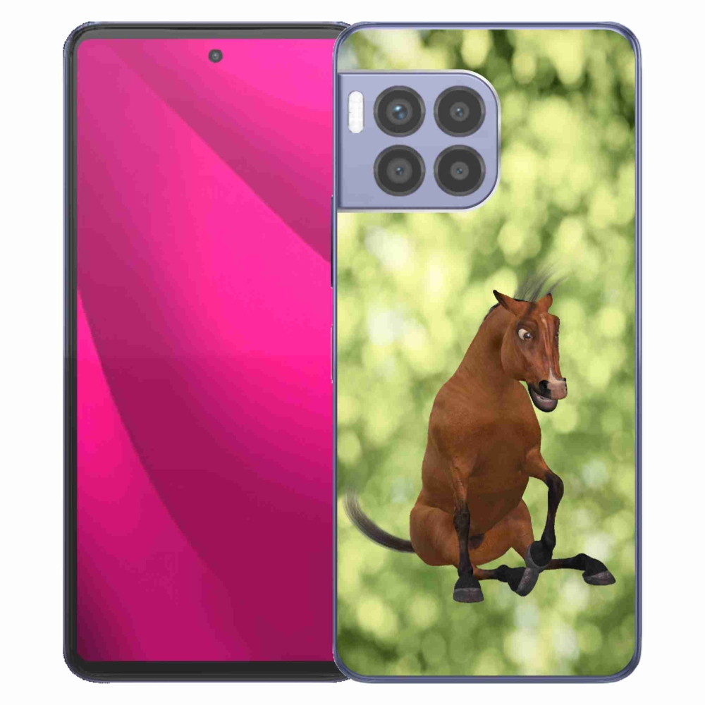 Zselés borítás mmCase a T-Mobile T Phone 2 Pro készülékhez - barna rajzfilm ló 1