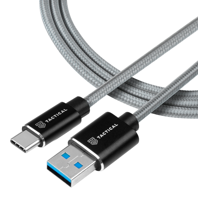 Taktikai gyorskötél aramid kábel USB-A/USB-C 2m szürke