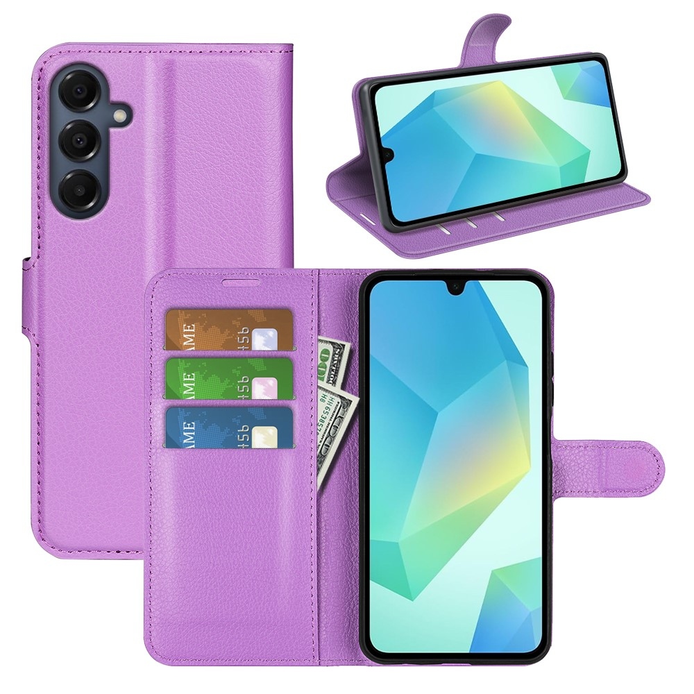 Litchi könyv tok Samsung Galaxy A17 4G/5G - lila