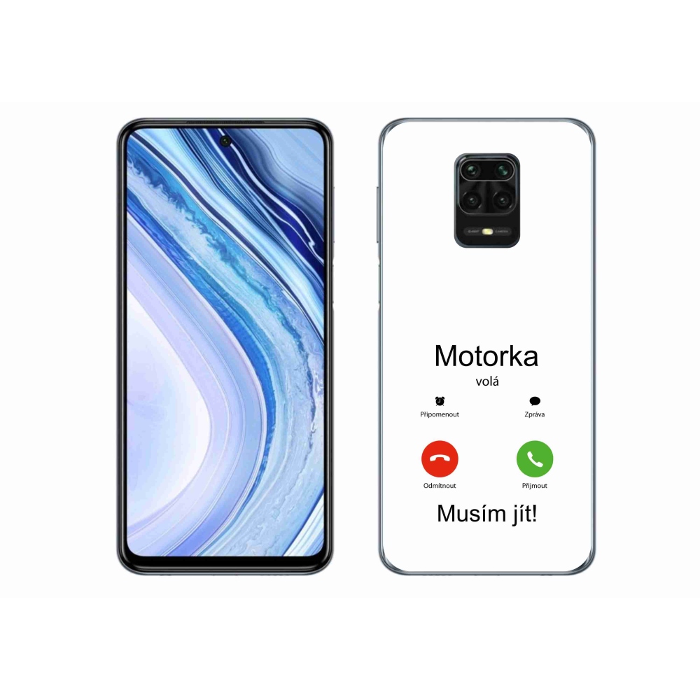 Gél borítás mmCase a Xiaomi Redmi Note 9 Pro - motoros hívások fehér háttérrel