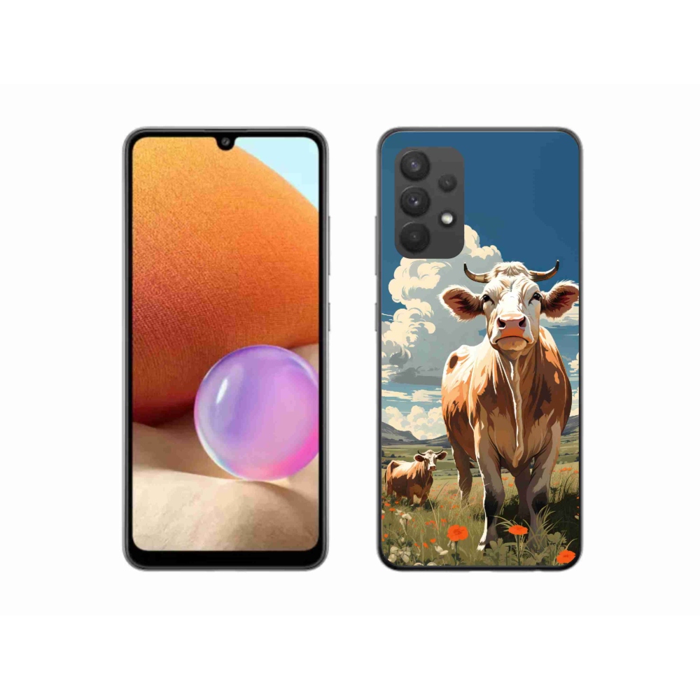 Zselés borítás mmCase Samsung Galaxy A32 4G - tehenek a réten