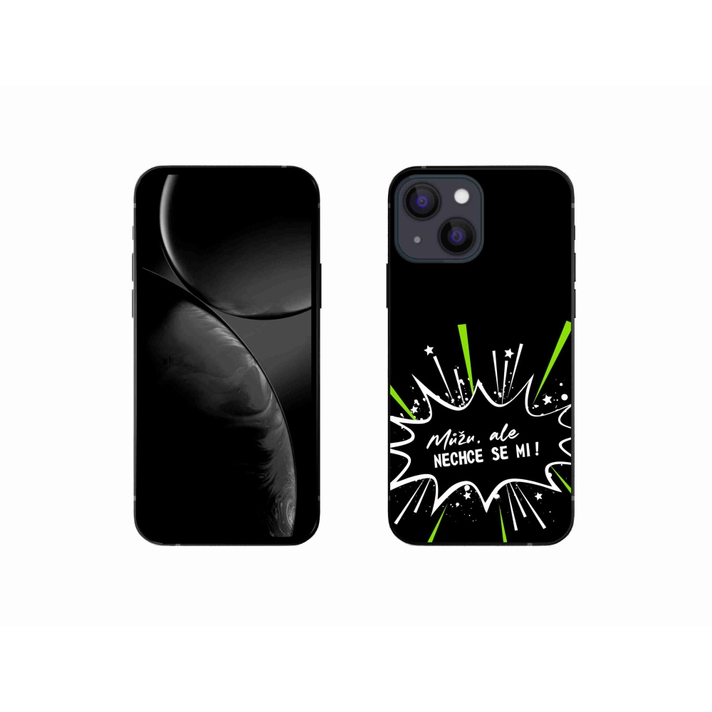 Gél borítás mmCase iPhone 13 mini 5.4 készülékhez - vicces szöveg 11 fekete háttér