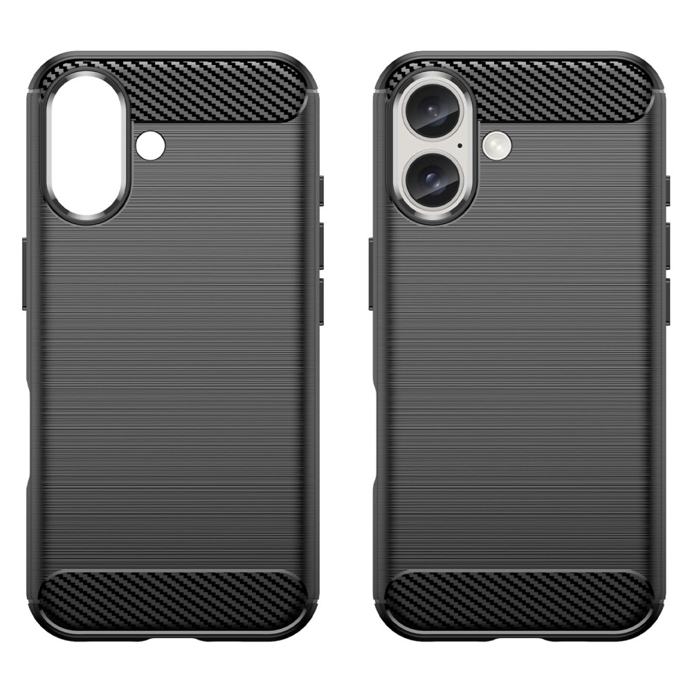 Szénszálas tartós zselés tok iPhone 16 készülékhez - fekete