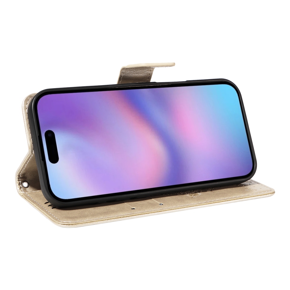 Fák könyvtáska iPhone 17-re - arany