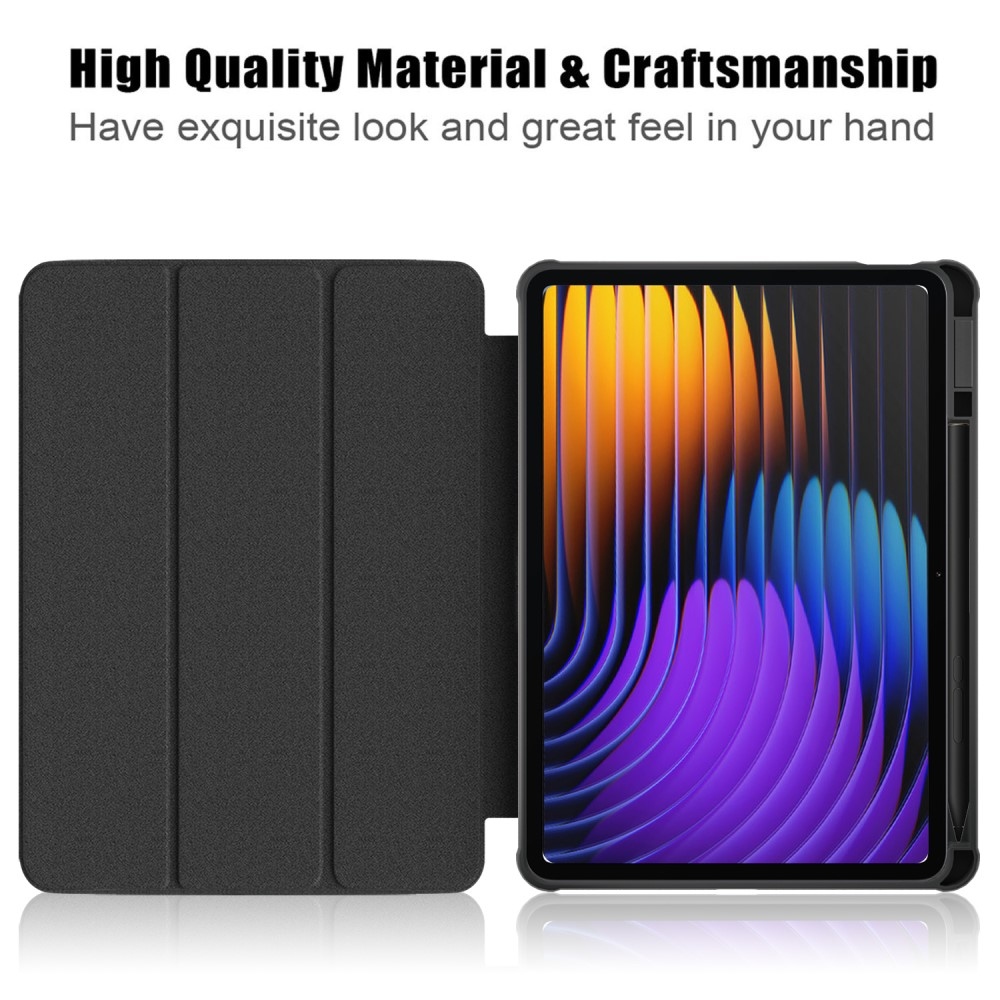 Mintás intelligens pozícionáló tok átlátszó hátlappal Xiaomi Pad 7/7 Pro tablethez - ne érintse meg
