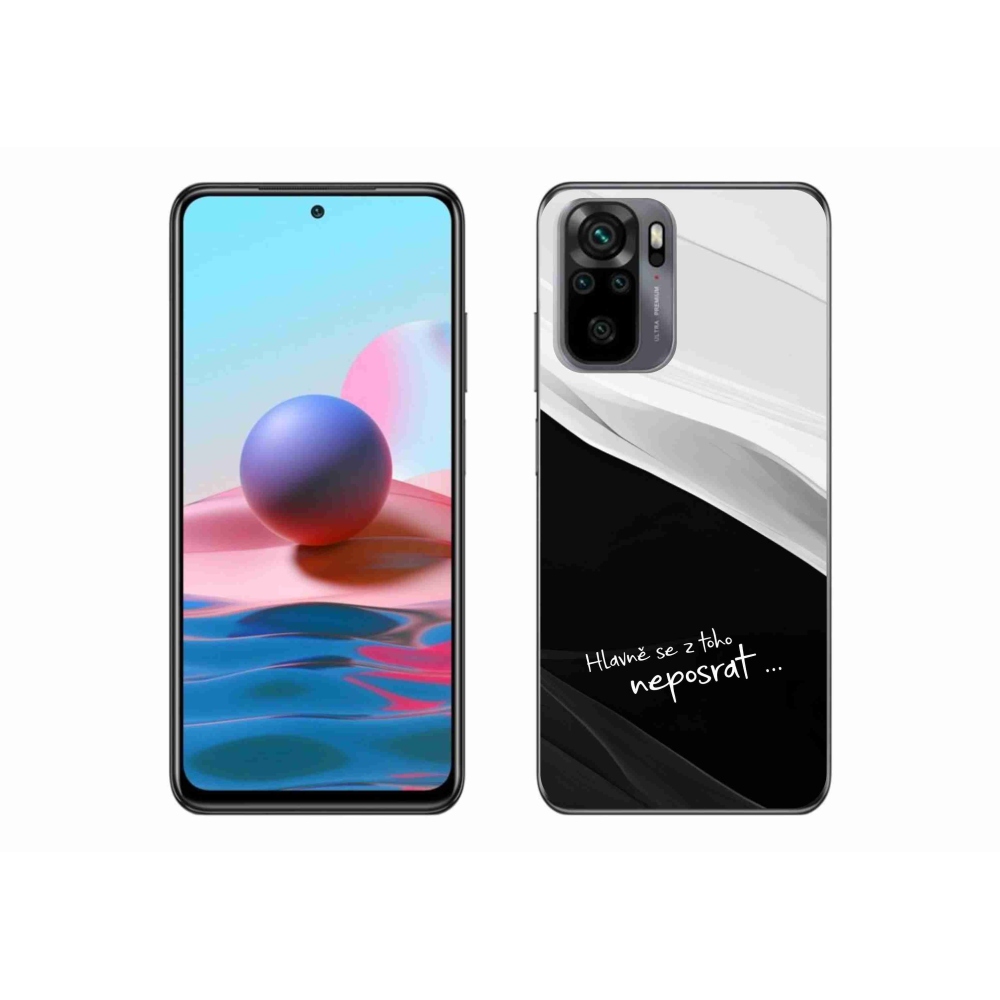 Gél borító mmCase a Xiaomi Redmi Note 10S-hez - vicces szöveg 13 fekete és fehér háttérrel