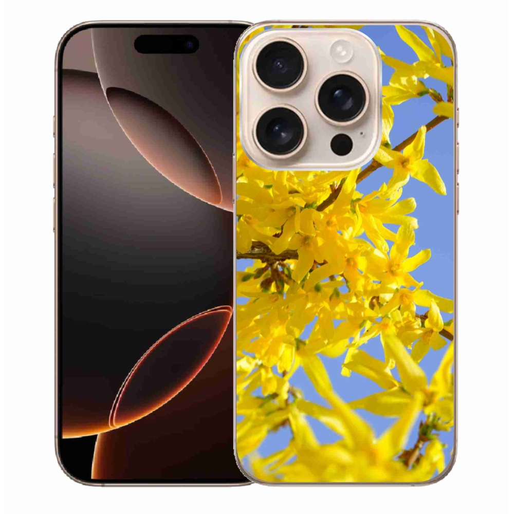 Zselés borítás mmCase iPhone 16 Pro Max készülékhez - sárga virágok