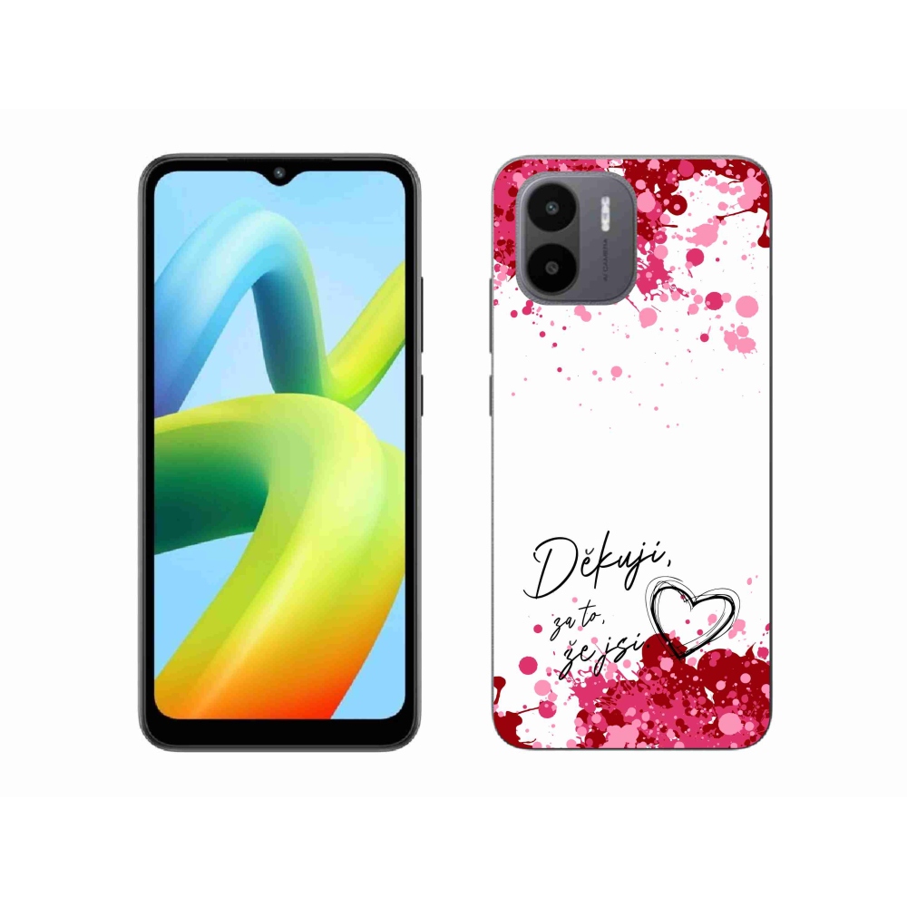 Gél borító mmCase a Xiaomi Redmi A1-hez - love text 2 fehér háttérrel