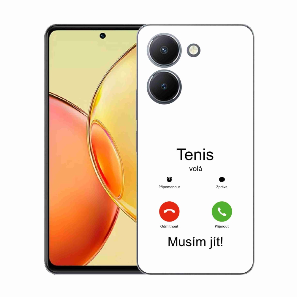 Gél borítás mmCase a Vivo Y36-on - teniszhívások fehér háttérrel