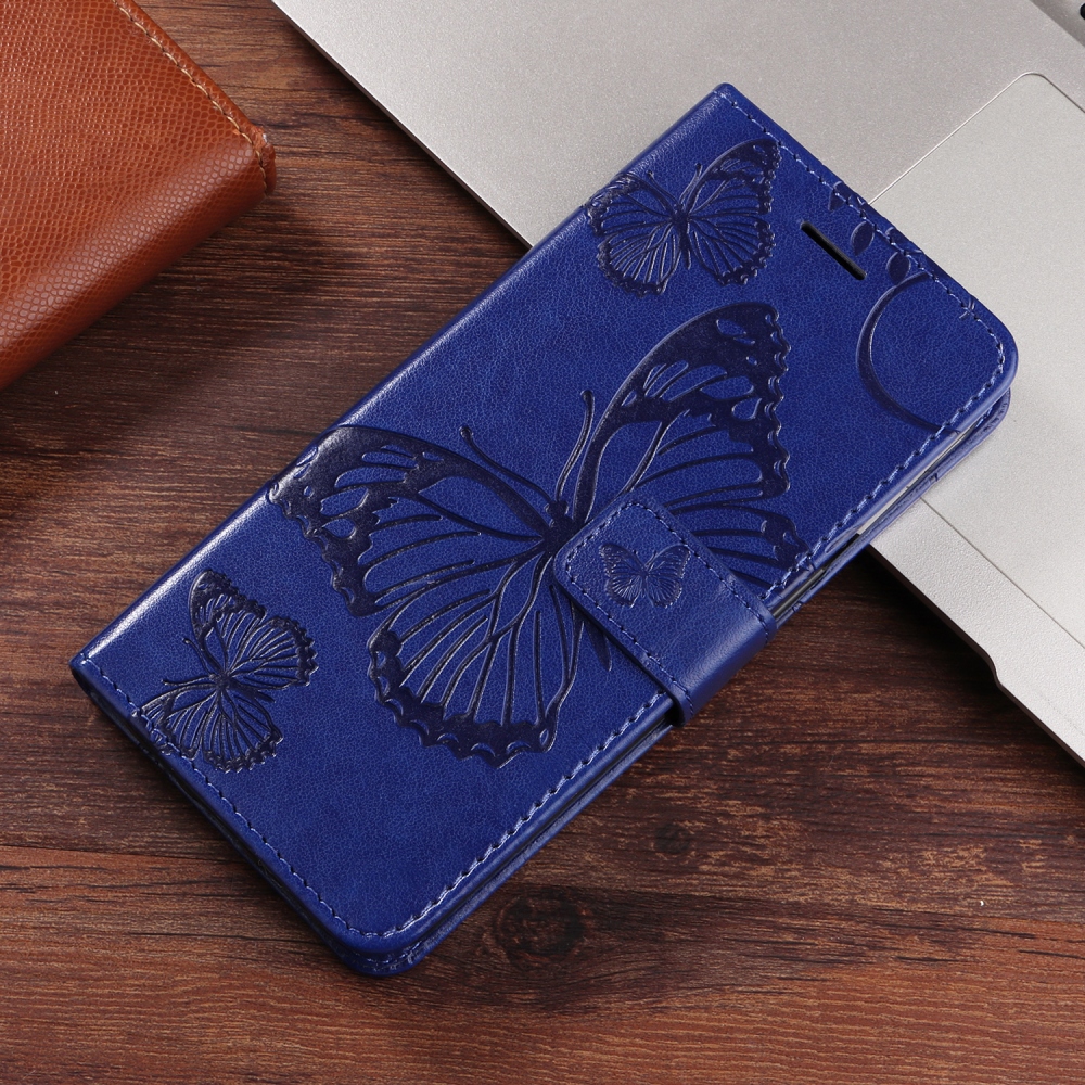 Nagy pillangó könyv tok a Xiaomi Poco F7 5G-hez - kék