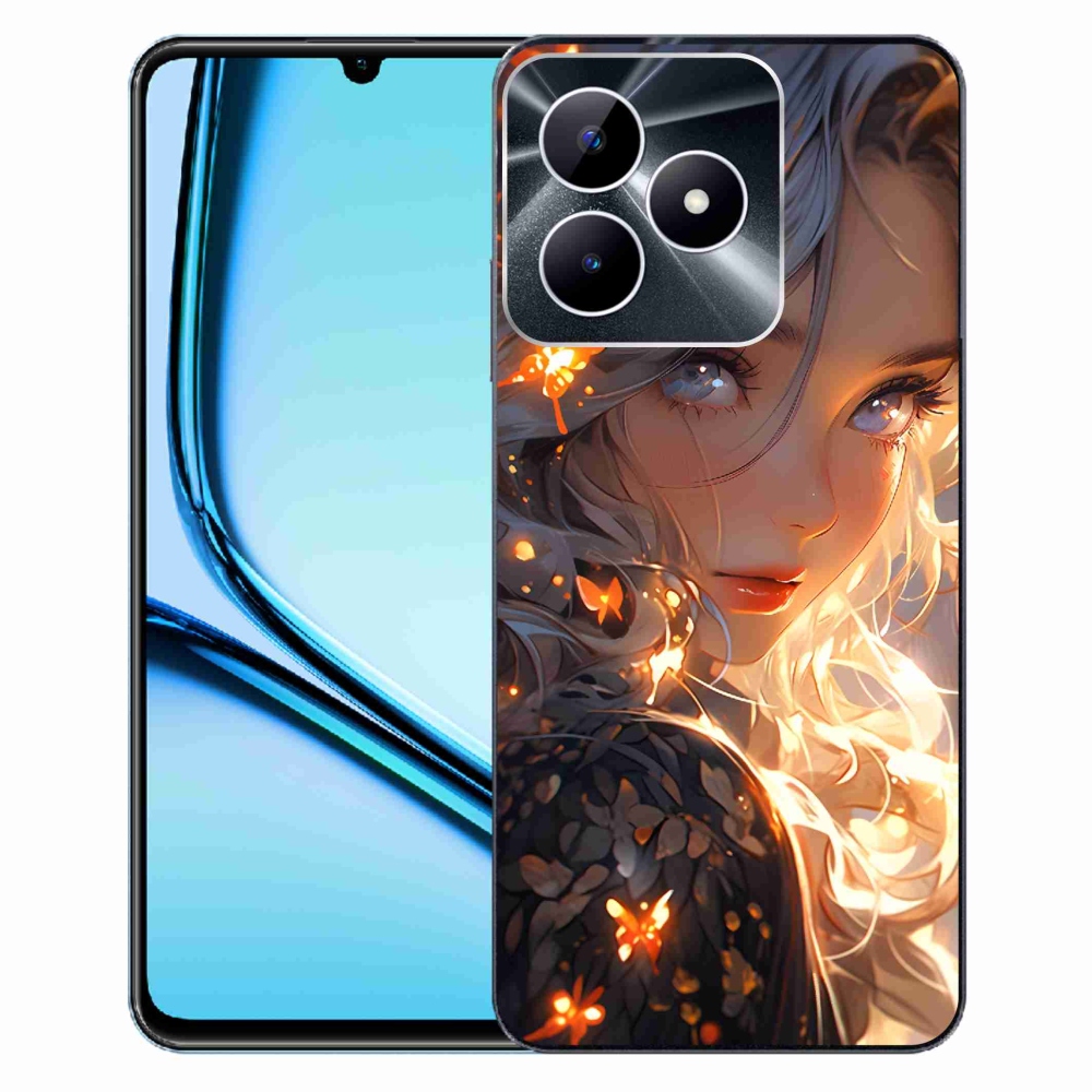 Gél borító mmCase a Realme Note 50 készülékhez - lány és pillangók