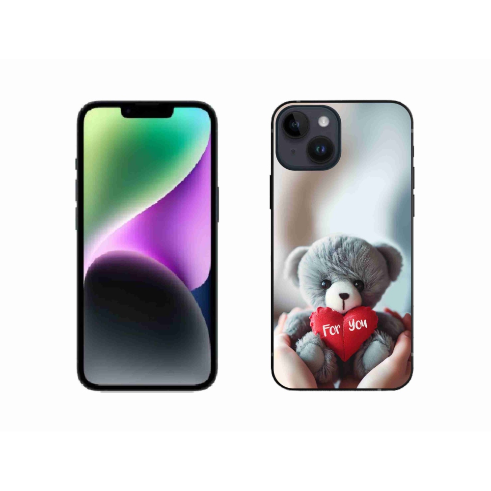 Gél borítás mmCase iPhone 14 készülékhez - mackó a szerelmesek számára