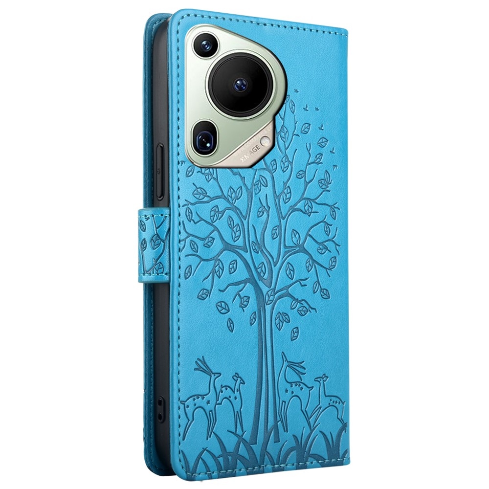 Fa könyvtáska Huawei Pura 70 Ultra készülékhez - kék