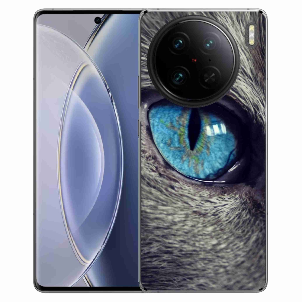 Zselés borítás mmCase a Vivo X90 Pro készülékhez - kék macskaszem