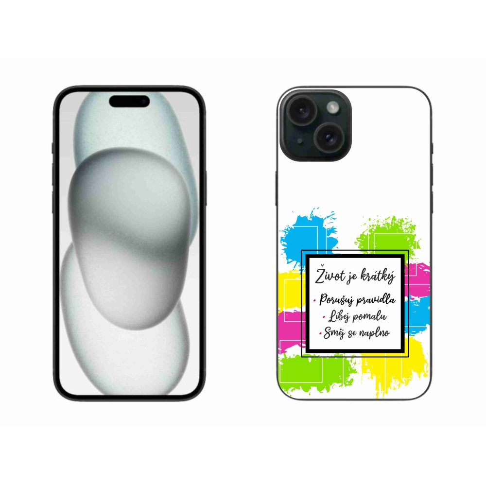 Gél borítás mmCase iPhone 15 Plus készülékhez - idézet 5 fehér háttér