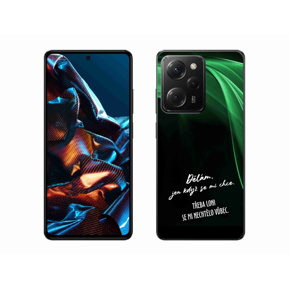 Gél borító mmCase a Xiaomi Poco X5 Pro 5G számára - vicces szöveg 12 fekete háttér