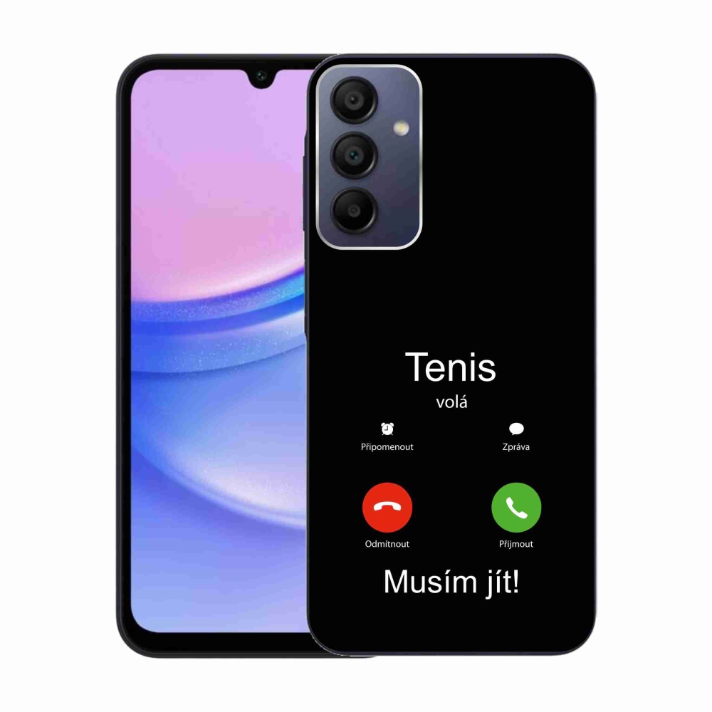 Gél borítás mmCase Samsung Galaxy A15 4G/5G - tenisz hívások fekete háttérrel