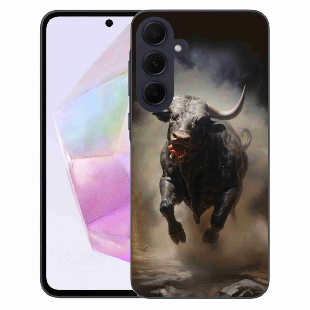 Zselés borítás mmCase Samsung Galaxy A35 5G - dühös bika számára