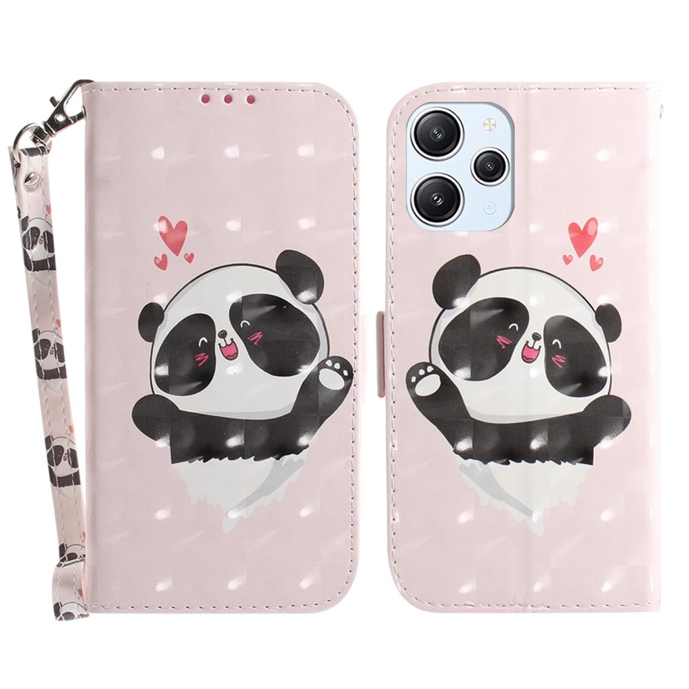 Nyomtatott könyv tok a Xiaomi Redmi 12 4G/5G készülékhez - aranyos panda