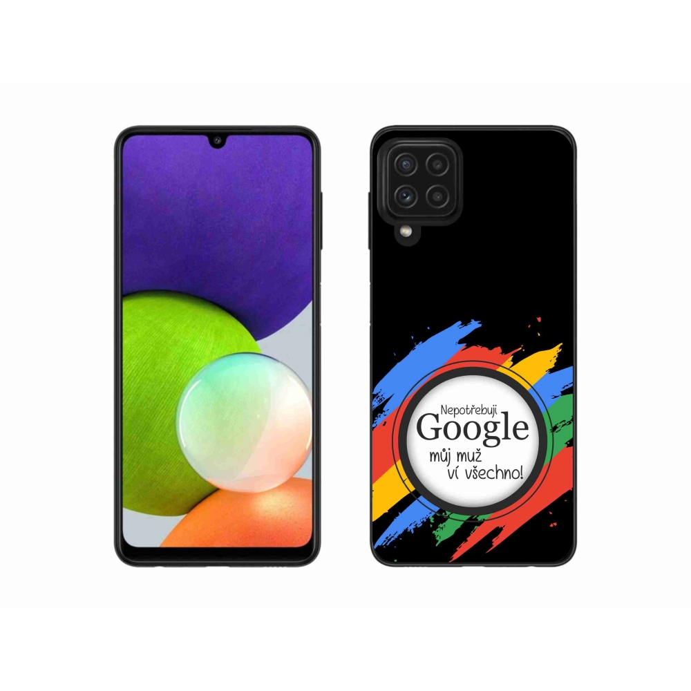 Gél borítás mmCase Samsung Galaxy A22 4G - az ember mindent tud fekete háttérrel