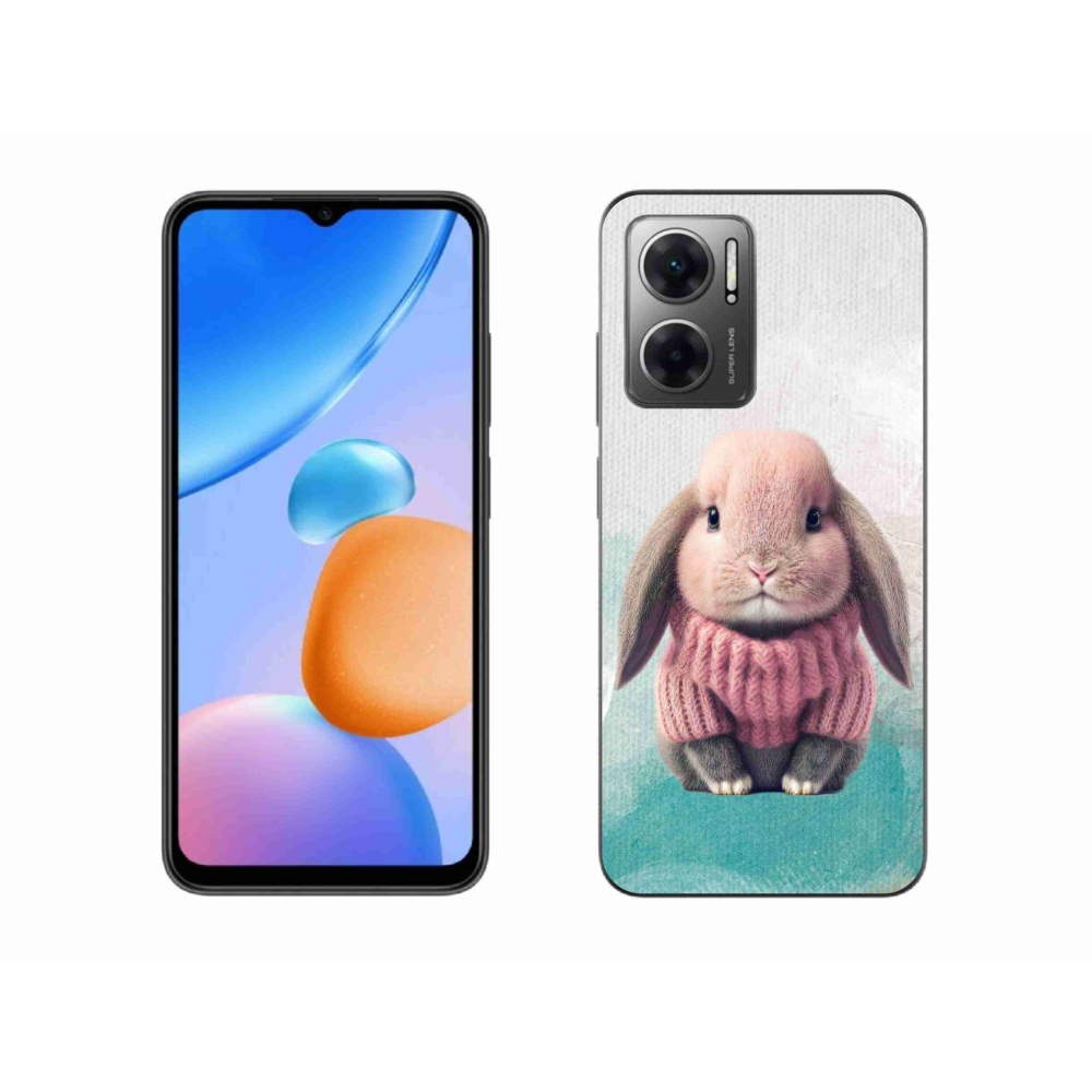 Gél borítás mmCase a Xiaomi Redmi 10 5G-hez - nyúl pulóverben
