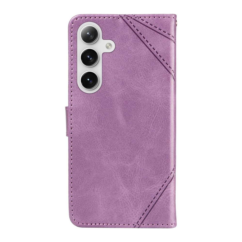 Háromszög alakú könyvtáska Samsung Galaxy S24+/S25+ készülékhez - lila