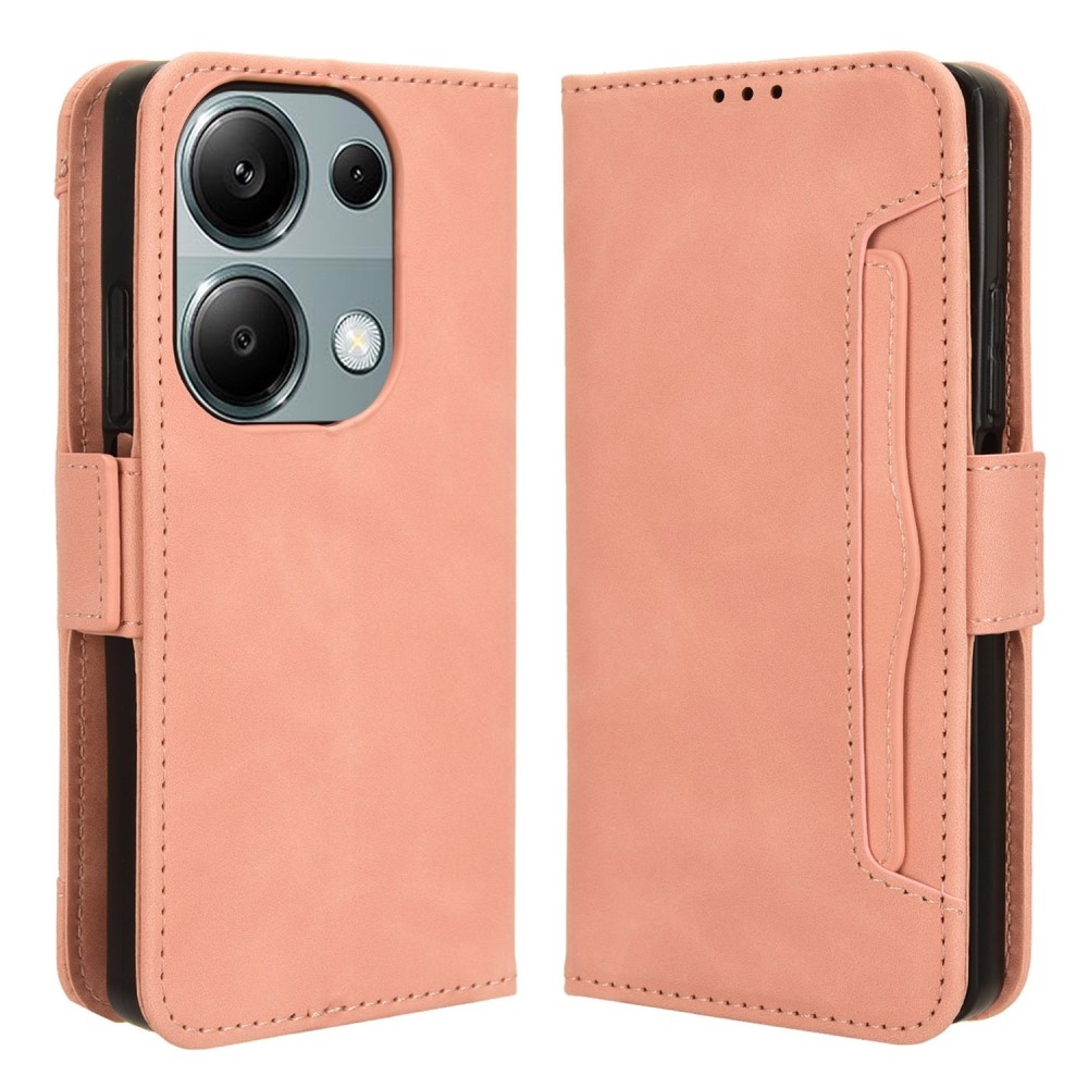 Kártyás könyv tok Xiaomi Redmi Note 14S/Note 13 Pro 4G/Poco M6 Pro - rózsaszínű
