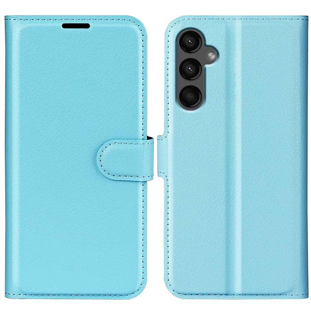 Litchi könyv tok Samsung Galaxy A15 4G/5G - kék