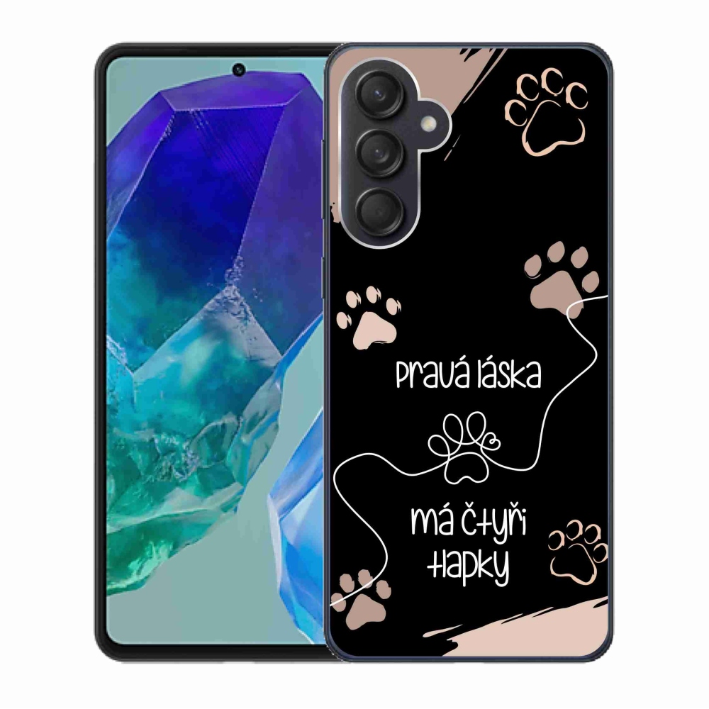 Gél borítás mmCase Samsung Galaxy M55 5G - kutya motívum 1 fekete háttér