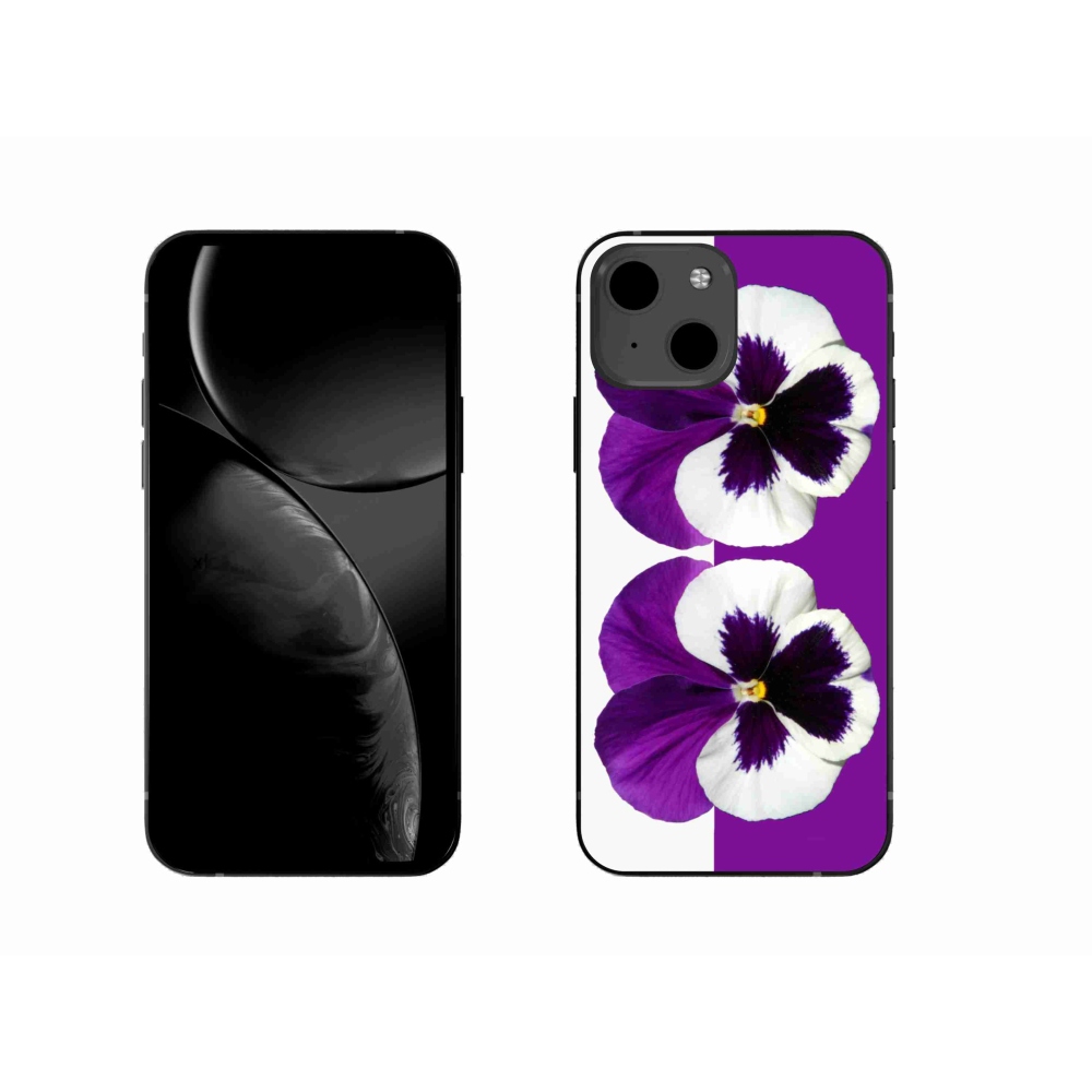 Zselés borítás mmCase iPhone 13 6.1 készülékhez - lila és fehér virág