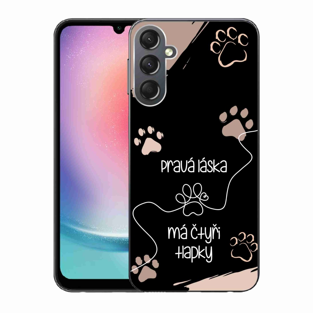 Gél borítás mmCase Samsung Galaxy A24 készülékhez - kutya motívum 1 fekete háttér
