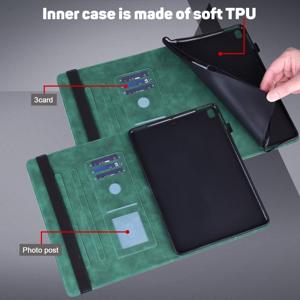 Virágok záródó tok Samsung Galaxy Tab S9 FE/Tab S10 FE - zöld