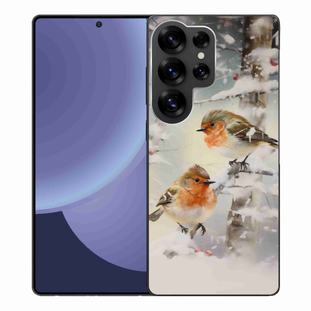 Gél borító mmCase Samsung Galaxy S25 Ultra - madarak télen - Samsung Galaxy S25 Ultra zselés tok