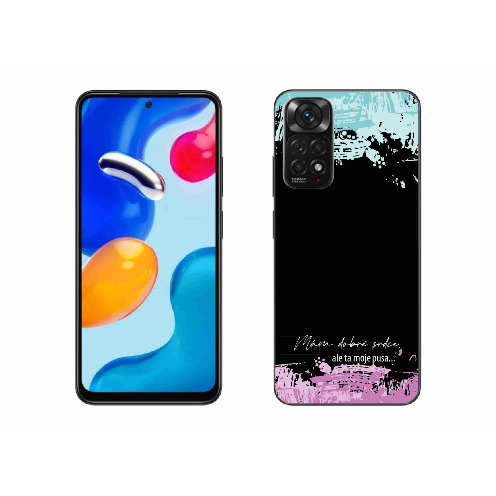 Gél borító mmCase a Xiaomi Redmi Note 11 4G-hez - vicces szöveg 3 fekete háttérrel