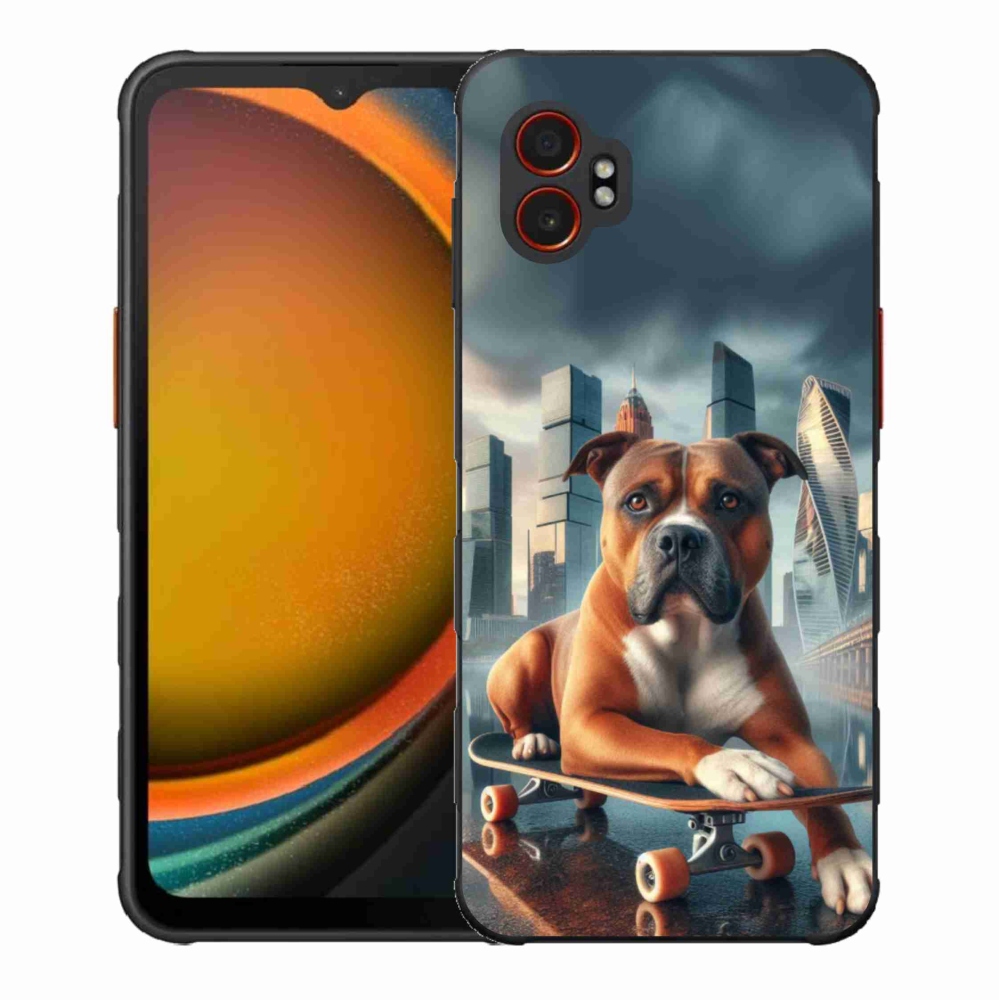 Gél borítás mmCase Samsung Galaxy Xcover 7 Pro készülékhez - kutya gördeszkán