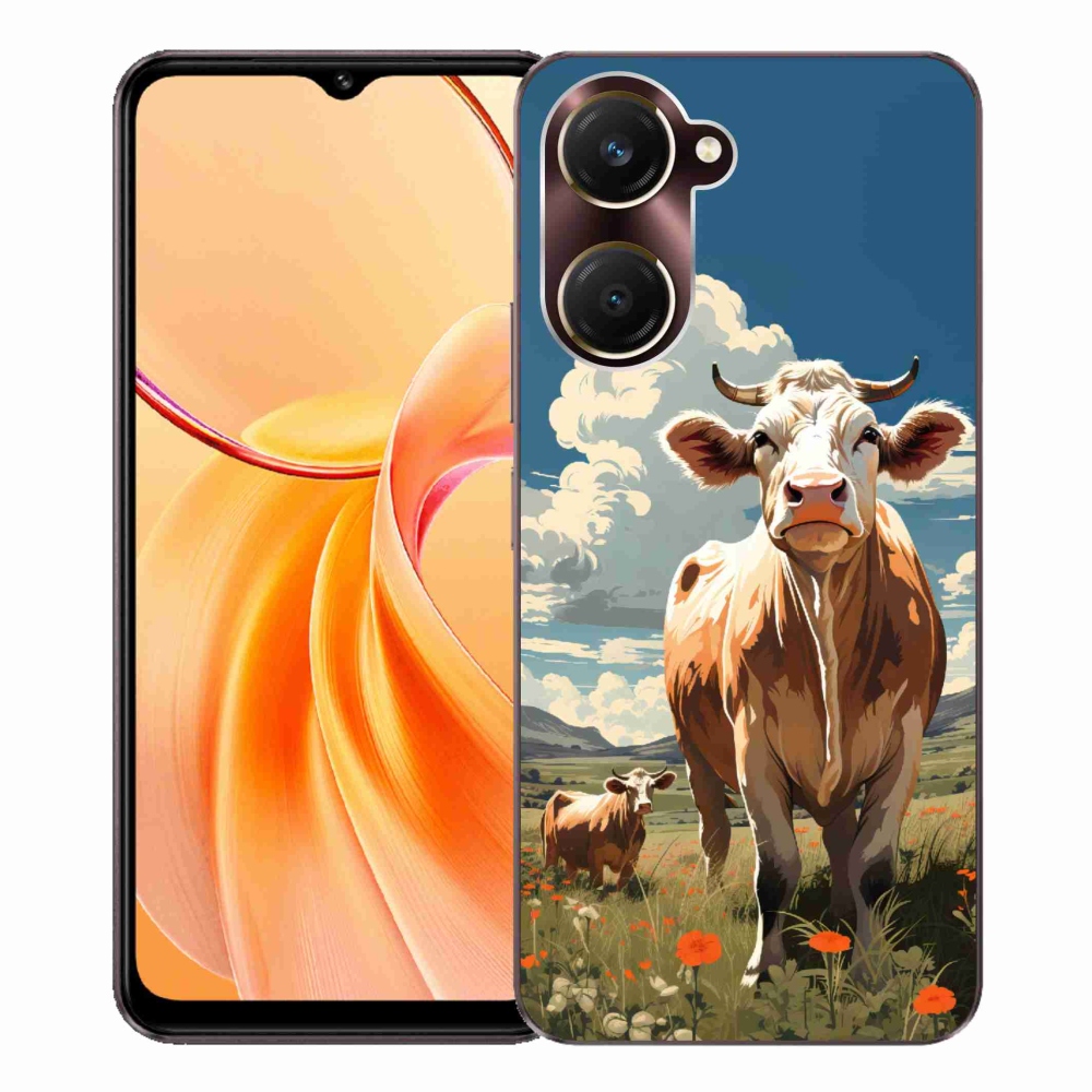 Gél borítás mmCase a Vivo Y28s 5G-hez - tehenek a réten