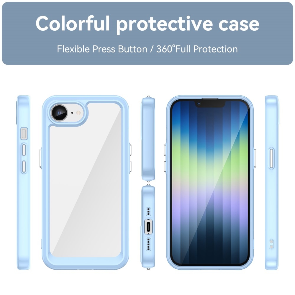 Gél tok fix hátlappal iPhone 16e készülékhez - kék