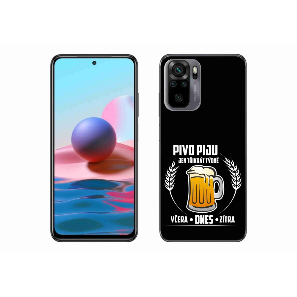 Gél borító mmCase a Xiaomi Redmi Note 10S-hez - sör motívum fekete háttérrel